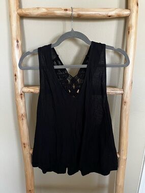 FP Movement Black Crochet-Back Tank Top - Women